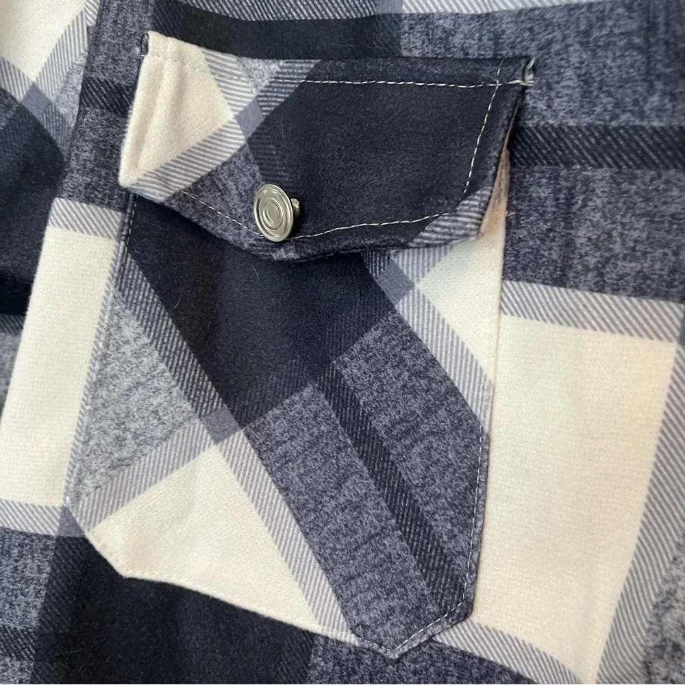 Plaid Button-Up Shirt Jacket - Picture 5 of 7